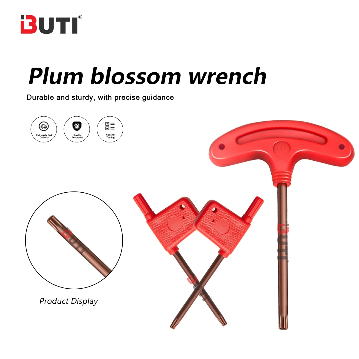 

DESKAR 100% оригинальный шестиугольный ключ с красным флагом и внутренним ключом с цветком сливы T6/7/8/9/10/15/20 Т-образный держатель инструмента аксессуар