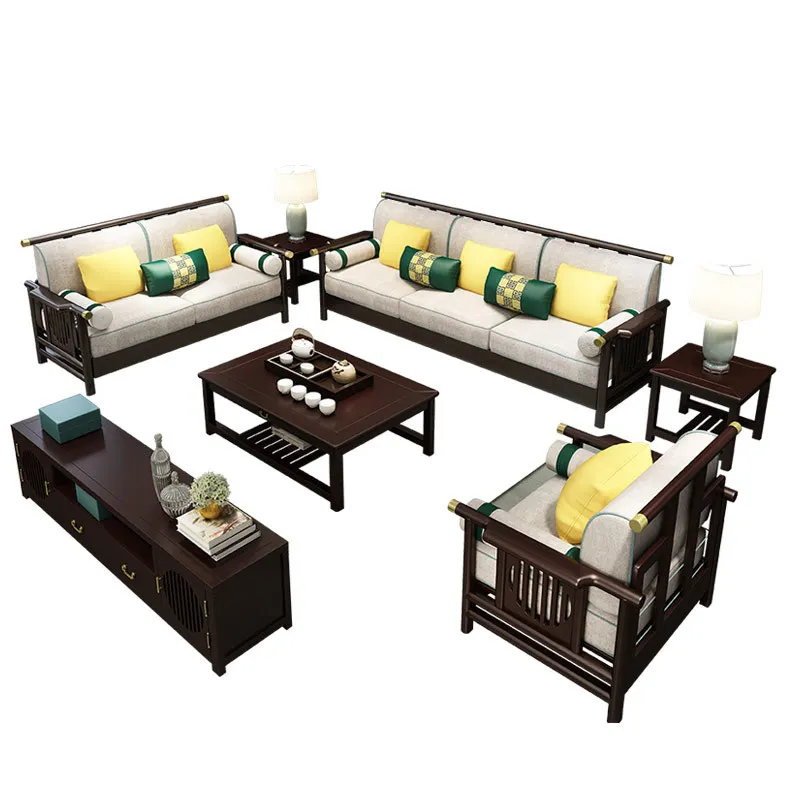 

New Chinese sofa classical Chinese zen light luxury modern simple living