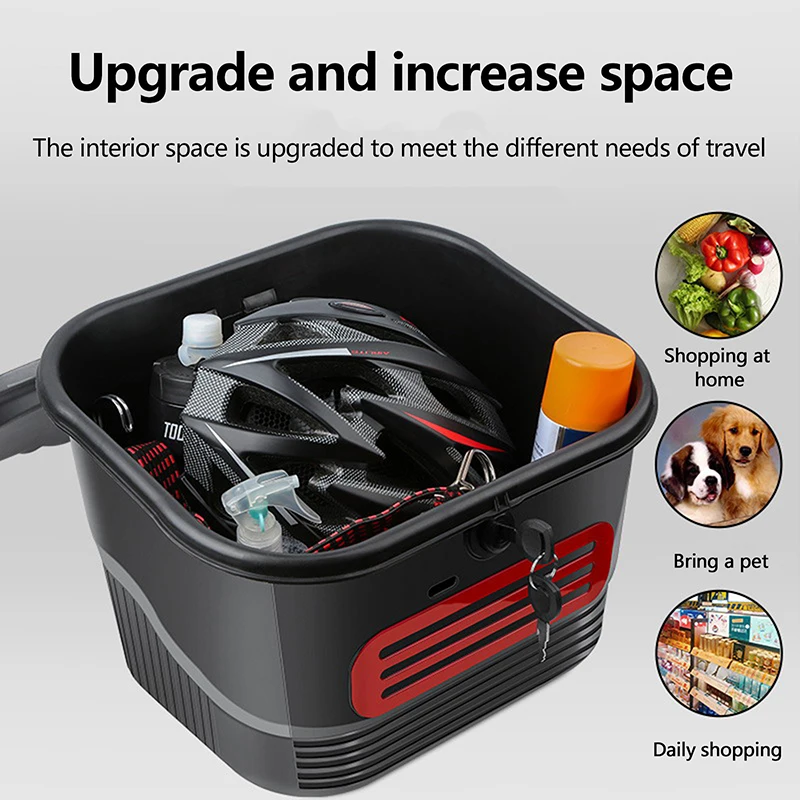 

Outdoor Riding With Lock Basket Bicycle Storage Basket Electric Scooter And Bicycle Front Basket