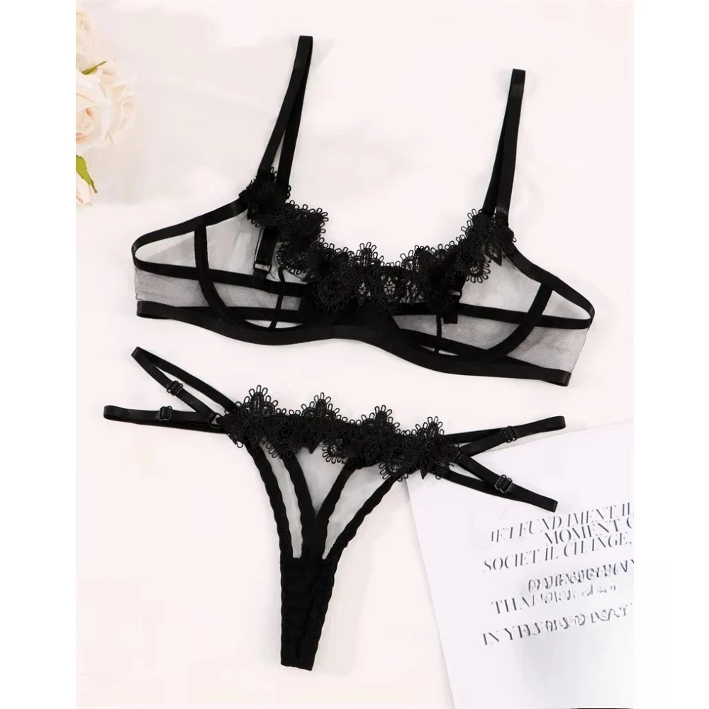 Frauen Sexy Exotische Dessous Sets Zweiteilige Spitze Bh Tangas Unterwäsche Set Transparent Mesh Exotische Kostüme Sheer Sinnliche Dessous