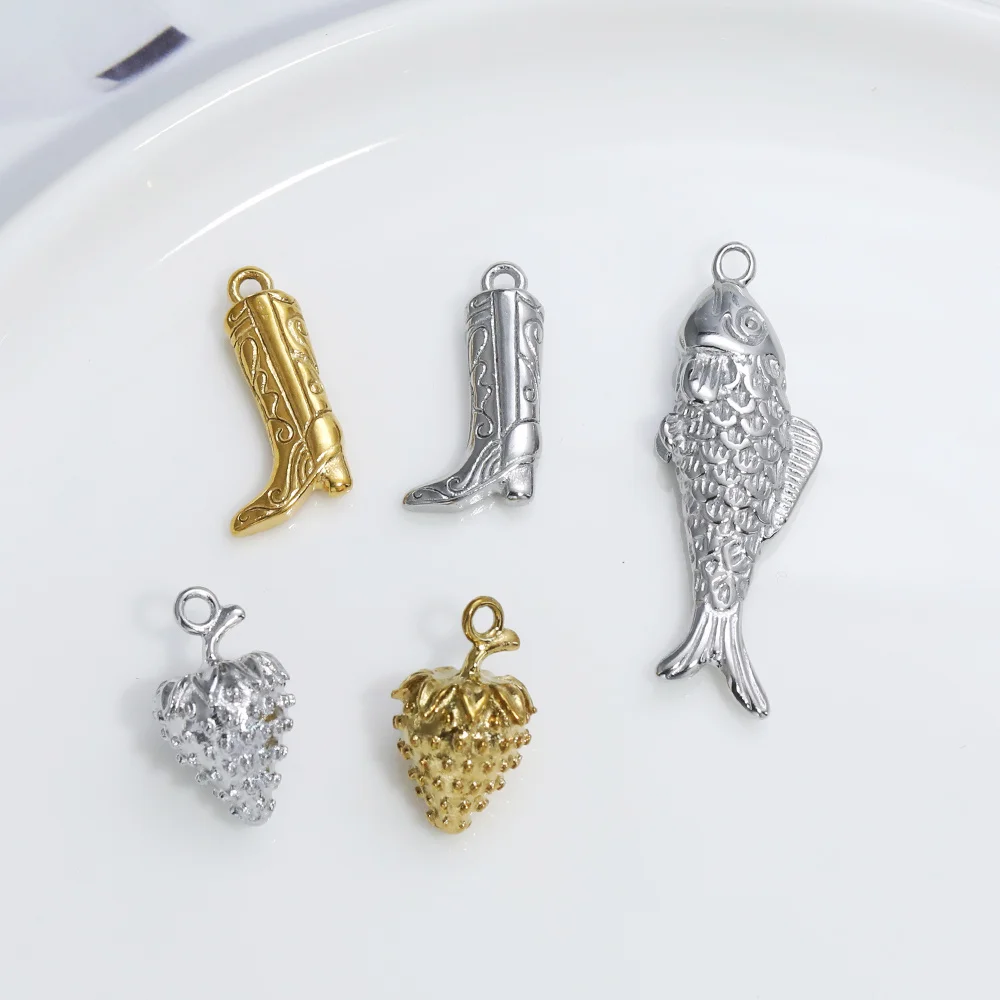 

Cordial Design 30Pcs Jewelry Accessories/Stainless Steel/Hand Made/Strawberry Shoes Fish Shape/Pendant For Earrings #195200