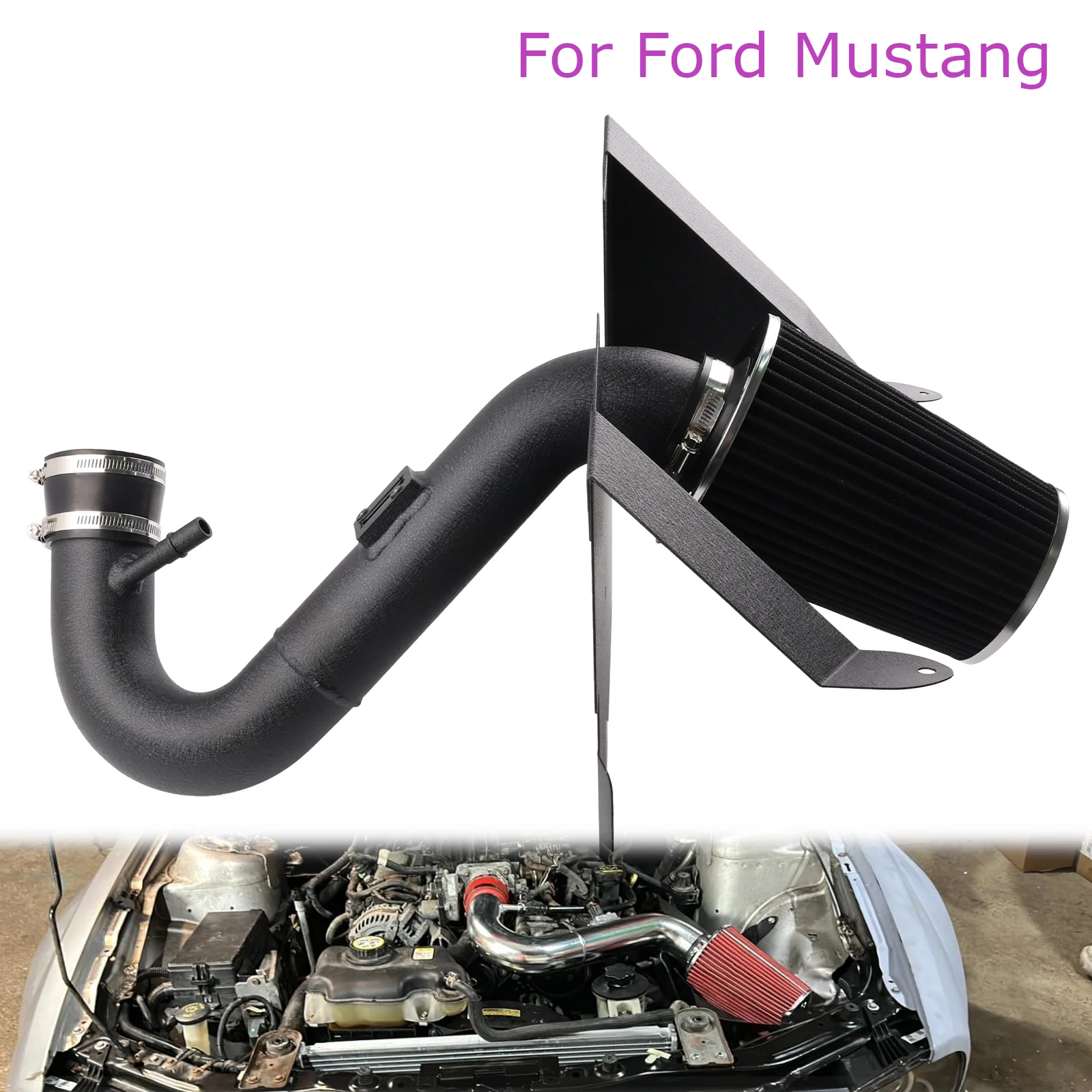 

Теплозащитный экран, комплект впуска холодного воздуха, фильтр с высоким расходом для двигателя Ford Mustang Base Model 05-09 4.0L V6