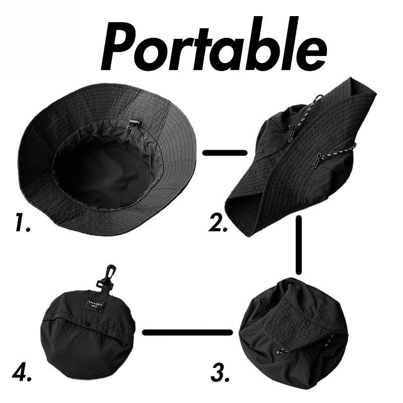 UV Waterproof Fishing Cap Packable Fisherman Hat Bucket Portable Beach Sun Quick Dry Hiking Outdoor