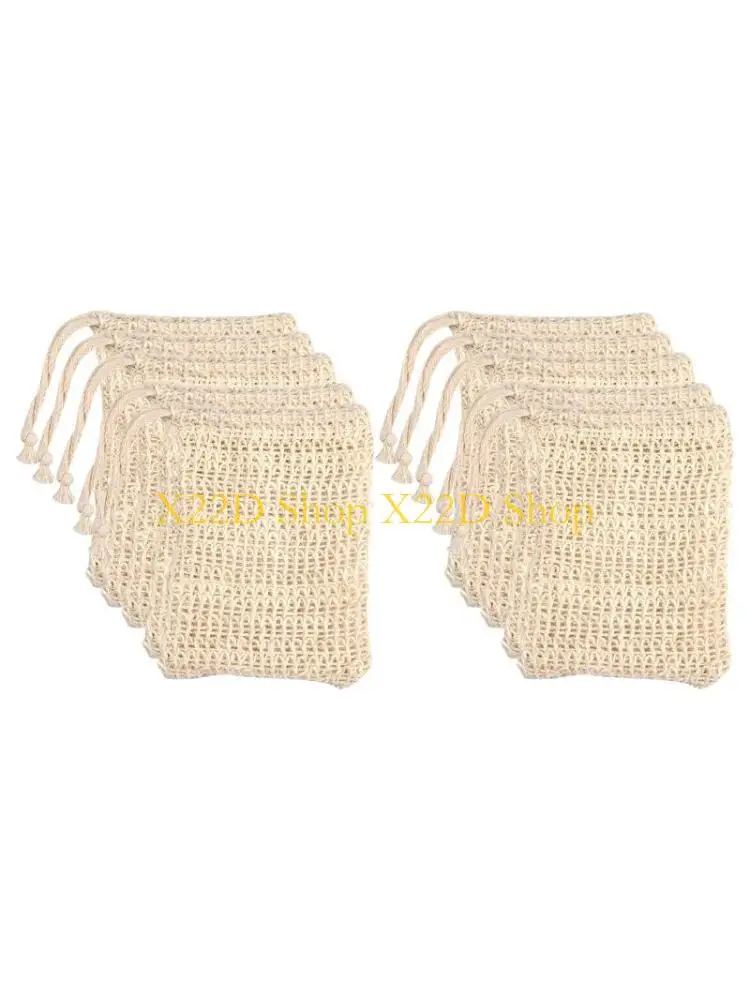 

X22D 10pcs Soap Bag with Drawstring for Exfoliating Shower Scrubber Bath Massaging