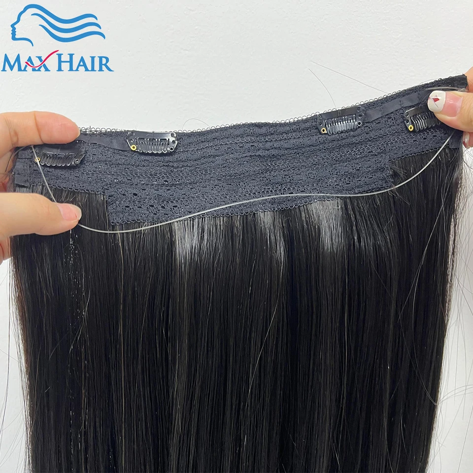 100% مقاطع برازيلية في قطعة واحدة وصلات شعر طبيعية مستقيمة ريمي شعر بشري غير مرئي مشبك سلس في قطعة واحدة مستقيمة #4