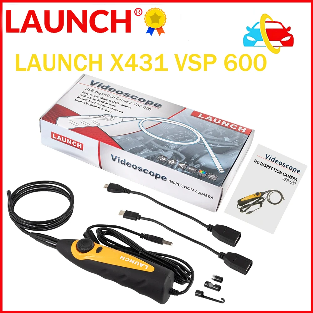 

LAUNCH X431 VSP600 Видеоскоп с камерой IP67 водонепроницаемый кабель 2 м USB Type-C Borescope Video Inspection для X431 V/PRO3S +/PAD V