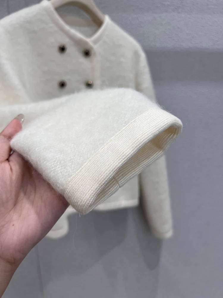 SVORYXIU الخريف نمط جديد نمط غير رسمي WhiteO-الرقبة مزدوجة الصدر معطف ألف خط دعوى المرأة أزياء أنيقة صغيرة؛ بدلة #3