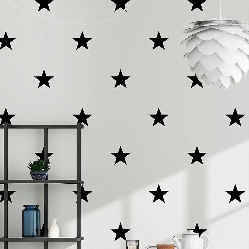 Modern simple geometry star Pentagram living room bedroom wallpaper children's room sailboat pirate ship wallpaper W92