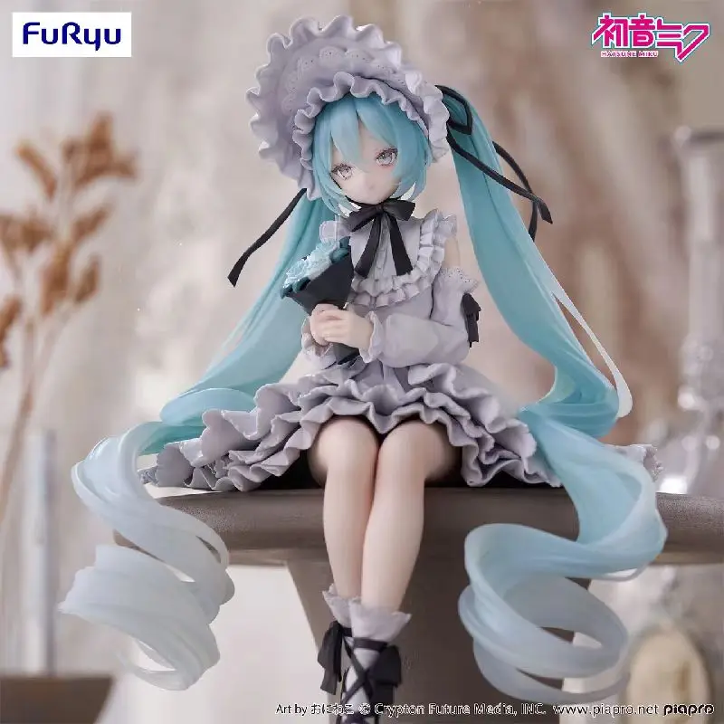Original furyu hatsune miku retro boneca macarrão rolha anime figura figuras de ação modelo brinquedo estatueta presente