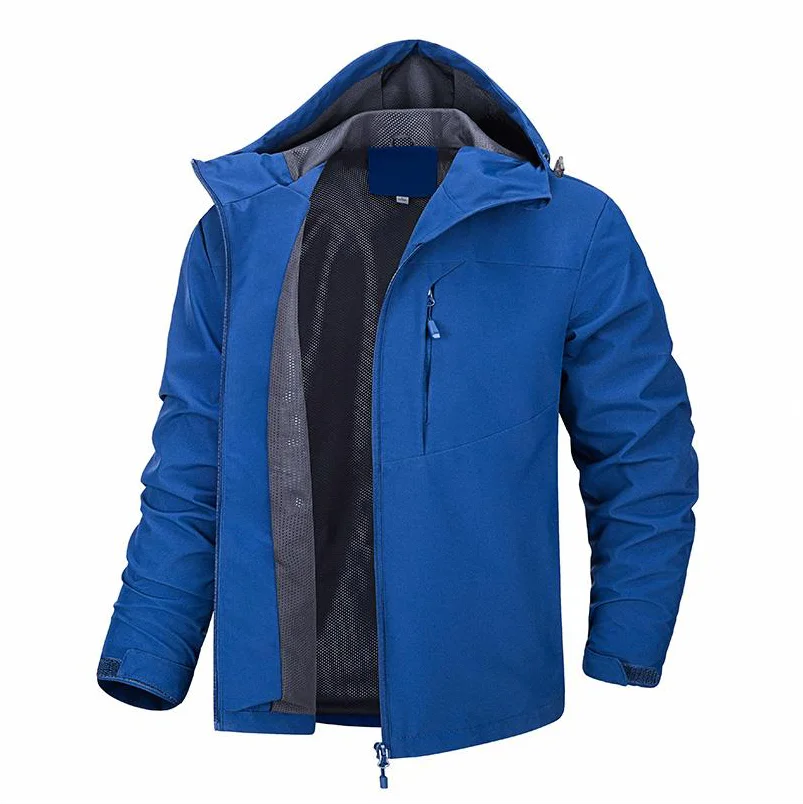 2026 New Men's Waterproof Mountaineering Windbreaker Custom Logo Print Hunting Camping Hiking Fishing Outdoor Windproof Jacket