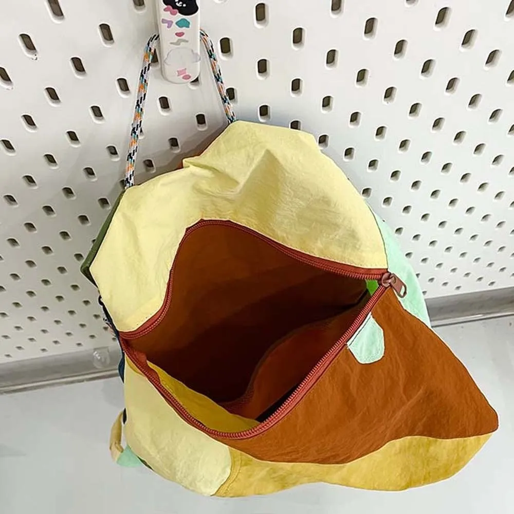 Durable Contrast Color School Bag Large Capacity Scratch Prevention Nylon Sport Daypack Polyester Waterproof