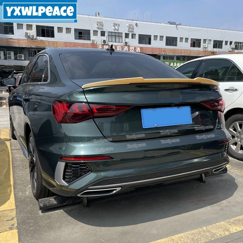 

For Audi A3 Sline S3 RS3 8Y Sedan 2021-2023 Spoiler ABS Material Unpainted Color Rear Trunk Lip Spoiler Wing Car Accessories