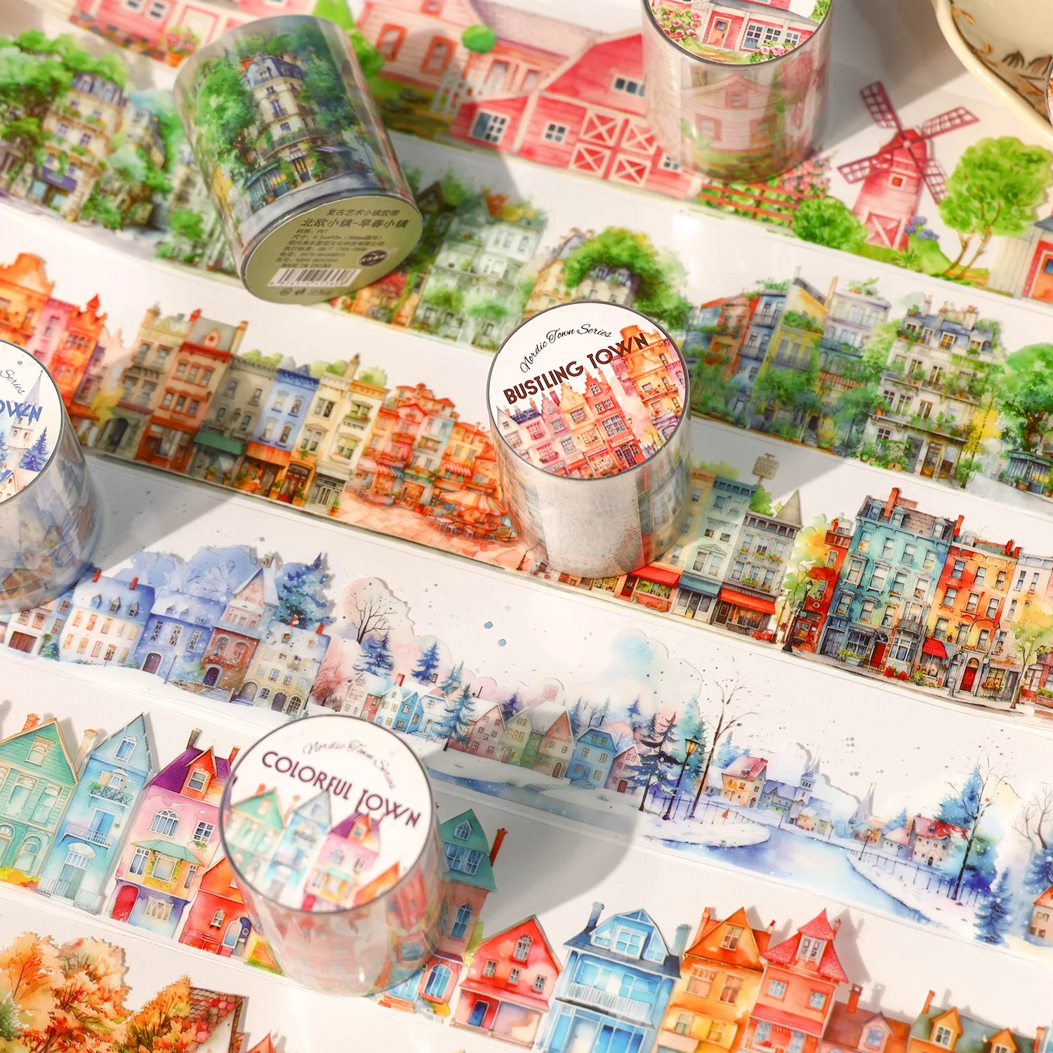 

Ancient Forest PET Masking Tape Nordic Town Series European Castle Theme Ins Scrapbooking Material Journaling Stickers