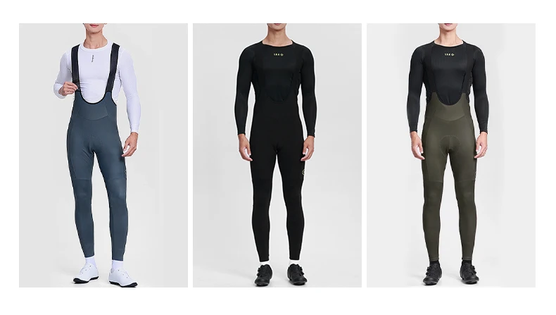 INBIKE Fleece Rennrad Trägerhose für Herren Winter Thermo Radfahren Träger Winddicht Radfahren Fahrradhose MTB Fahrradbekleidung Mann – Detail 4