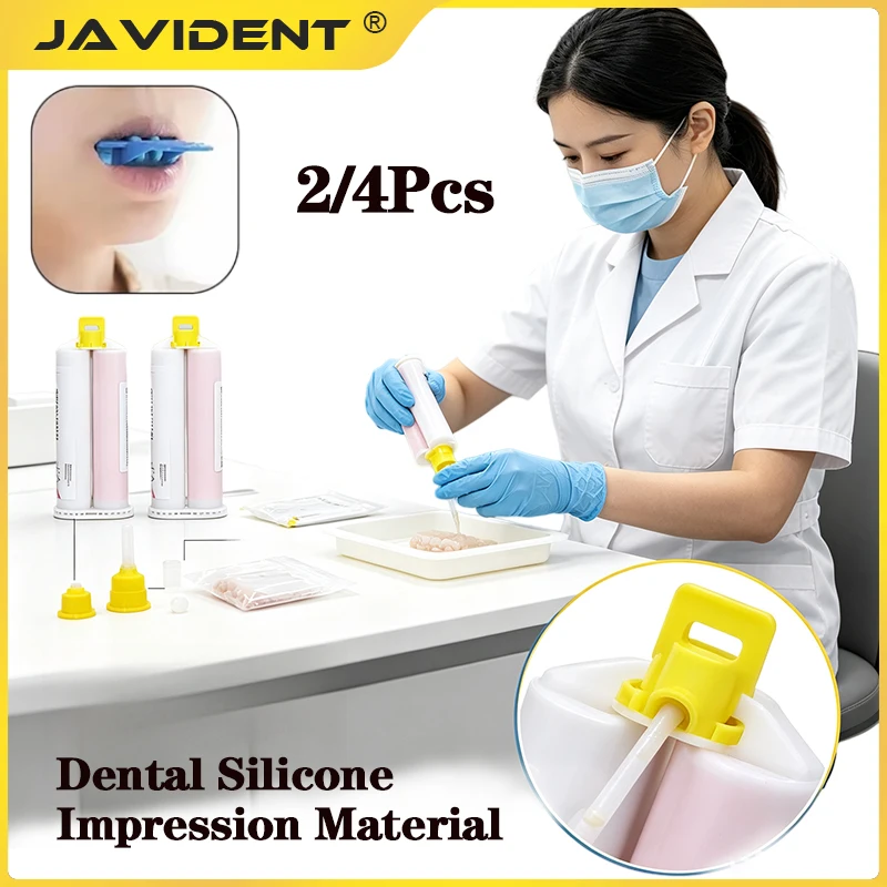 50ml Dental Impression Material Dental Silicone Impression Materials Light Body Silicone Rubber Elastomeric Mixing Tip Gun