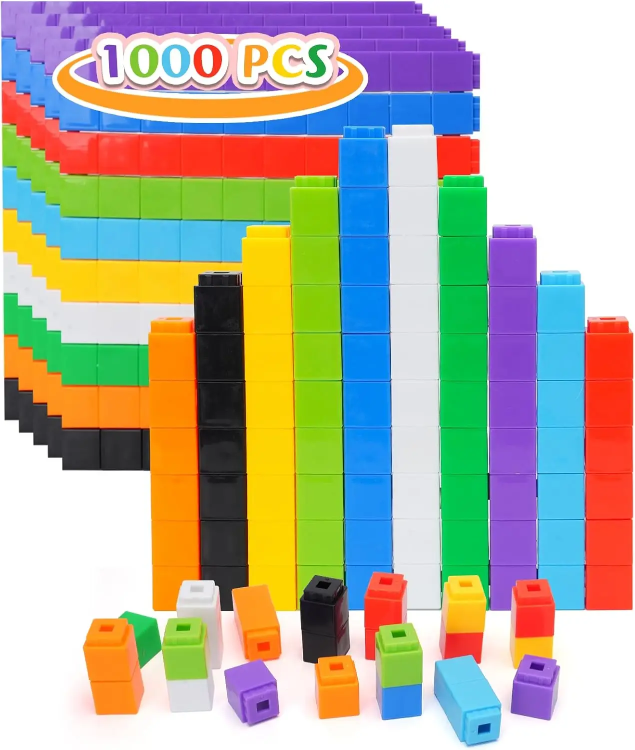 

1000 Math Linking Cubes for Kids STEM Counting Blocks Classroom Learning