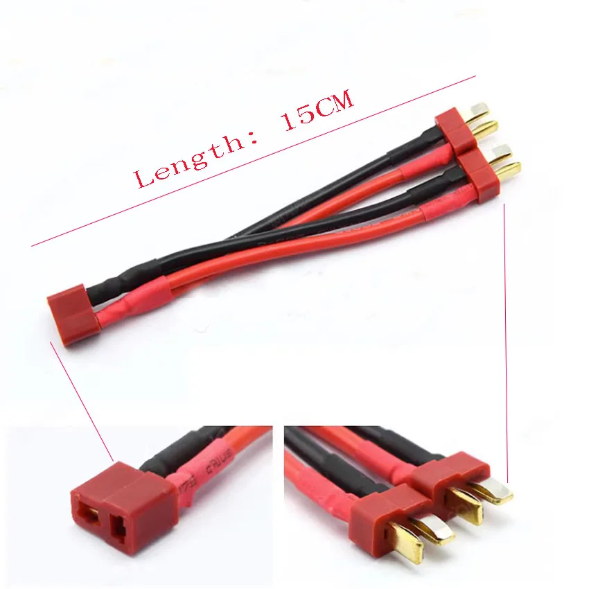 XT60 Parallel Battery Connector Male/Female Cable Dual Extension Y Splitter/ 3-Way 12AWG Silicone Wire for RC Battery Motor