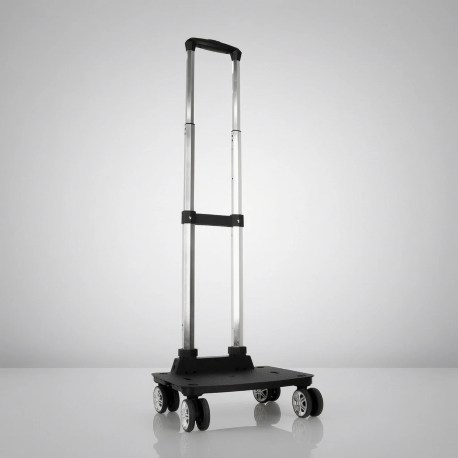 Platform Trolley with Telescopic Handle Compact Flatbed Cart Rolling Trolley Cart Portable Four-Wheel Hand Truck Foldable