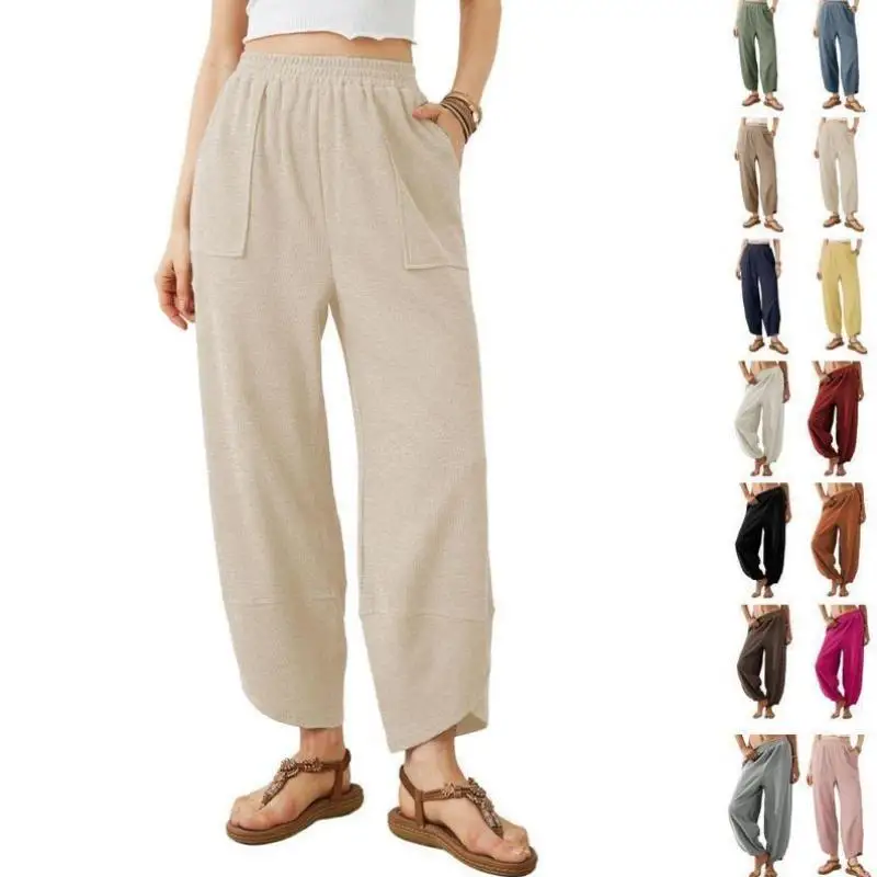 

Casual Loose Leggings Men's Wide Leg Pants Women's Loose Fit Trousers Comfortable Straight Cut PVC Material ex