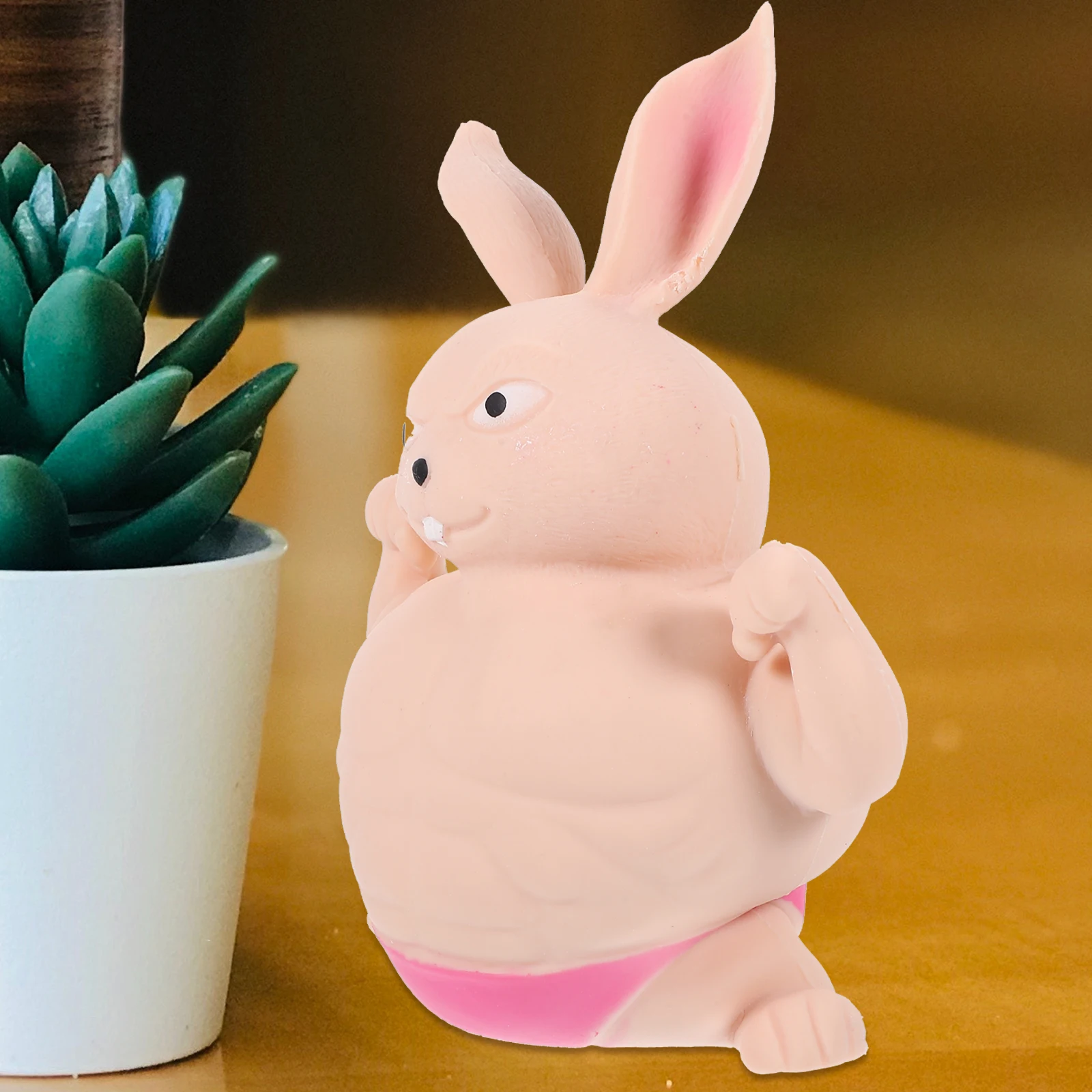 Muscle Rabbit Ornaments Squeeze Toys Statue Small Stress for Kids Fidget Tpr Animal Squeezing