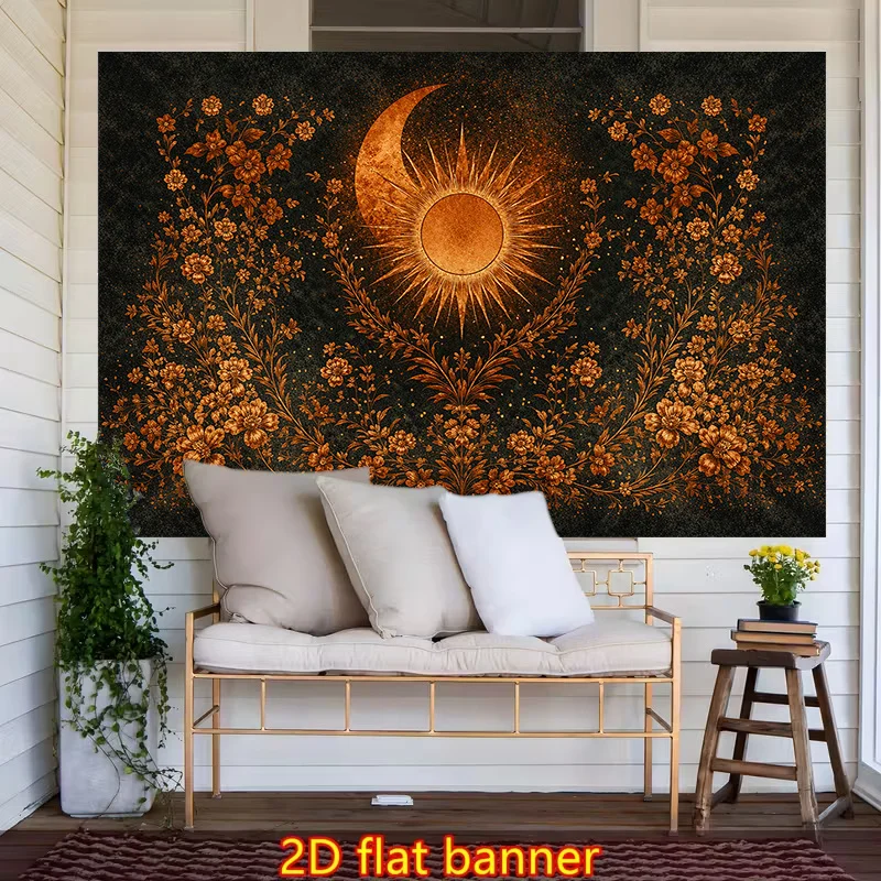 Boho Celestial Sun Moon Tapestry Wall Hanging Astrology Galaxy Art Print Cosmic Decor for Living Room Bedroom Aesthetic Tapestry