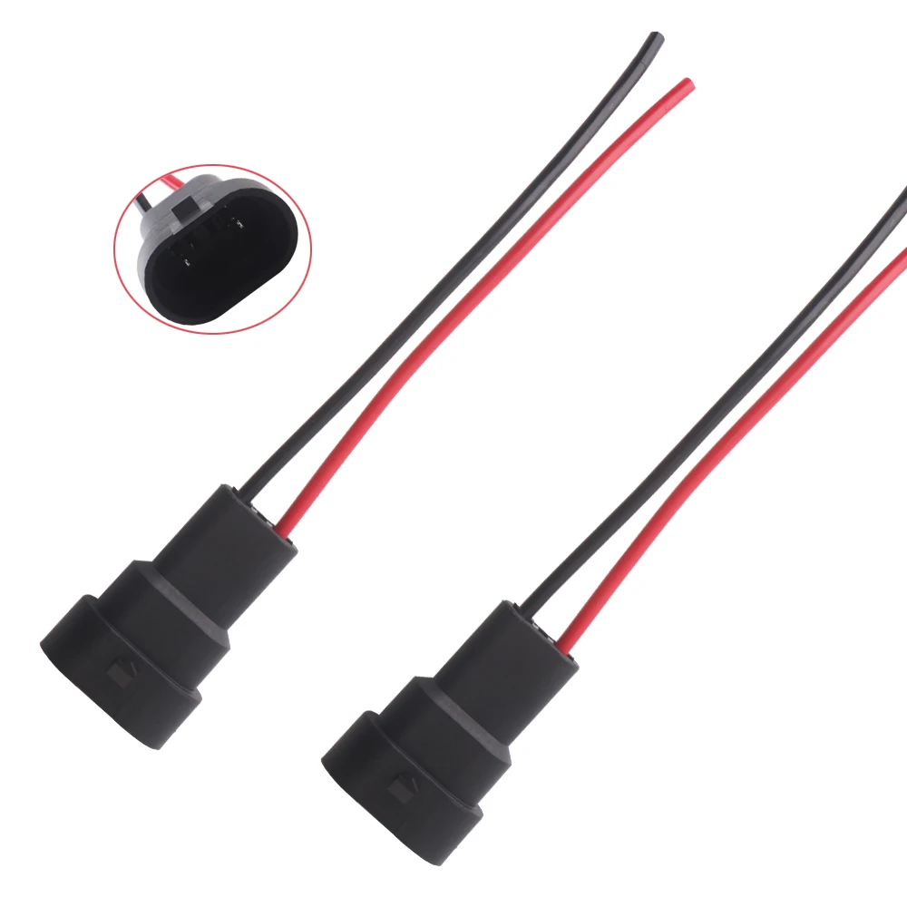 2PCS H8 H11 H27 881 LED socket H8 H9 H11 male connector H11 881 LED Bulb holder Wire Harness H11 Connector Wiring sockets