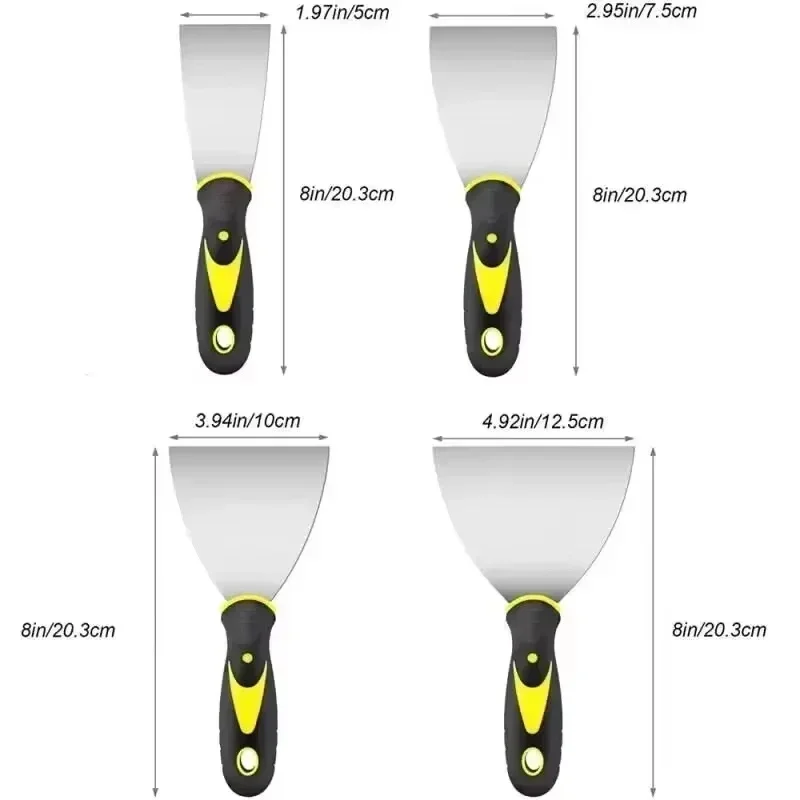 2/3/4/5 Inch Stainless Steel Putty Knife Scraper Shovel Paint Tools Construction Tools Household Industrial Blade Cleaning 2026