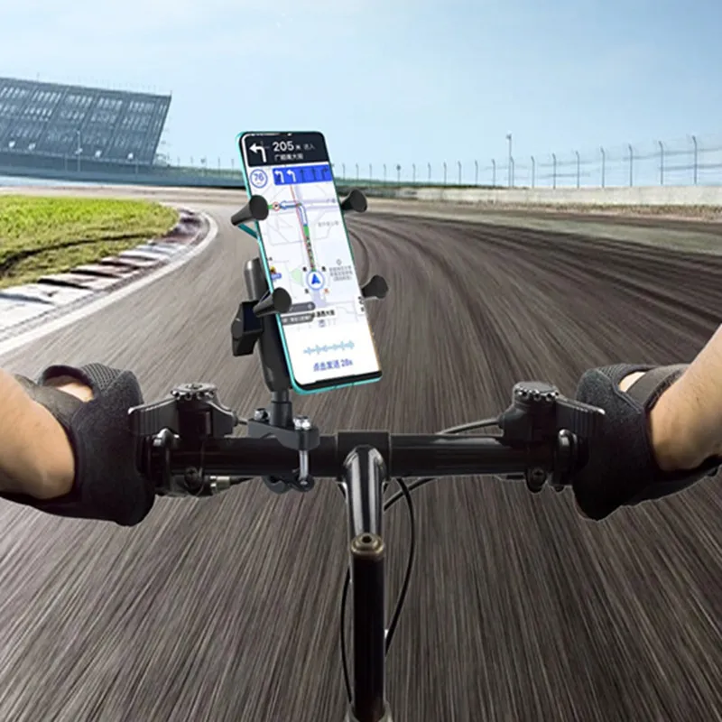 Вращающийся на 360° держатель для телефона на мотоцикле, держатель для телефона на велосипеде, регулируемая поддержка руля, крепление для мотоцикла, слоты для карт для 3,5-6,3 дюйма