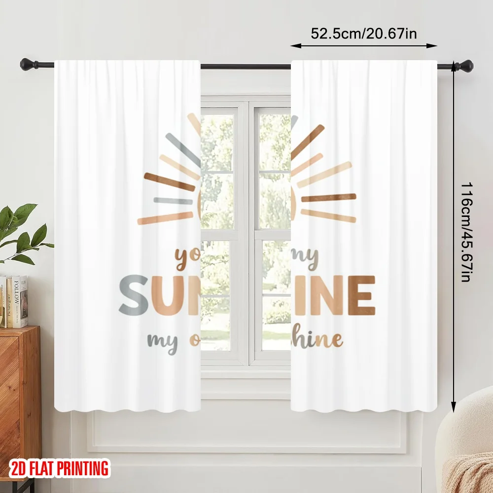 2pcs 2D flat printing Drapes Cute Sun Sunshine Inspirational Fabric Without Electricity Party Decorations for Photo Booths &