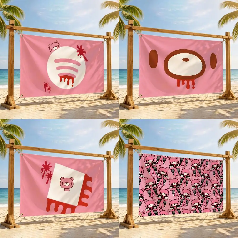 G-Gloomy CUTE BEAR Flags Flag Tapestry Outdoor Decor Flaga Decorative Home Objects Barber Shop Decoration