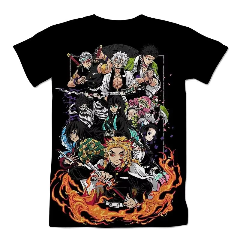 

Demon Slayer Peripheral T-shirt Short-sleeved Summer 9pillar Inferno Akishuro Yoshitomo and Butterfly Ninja Honey Glass Clothing