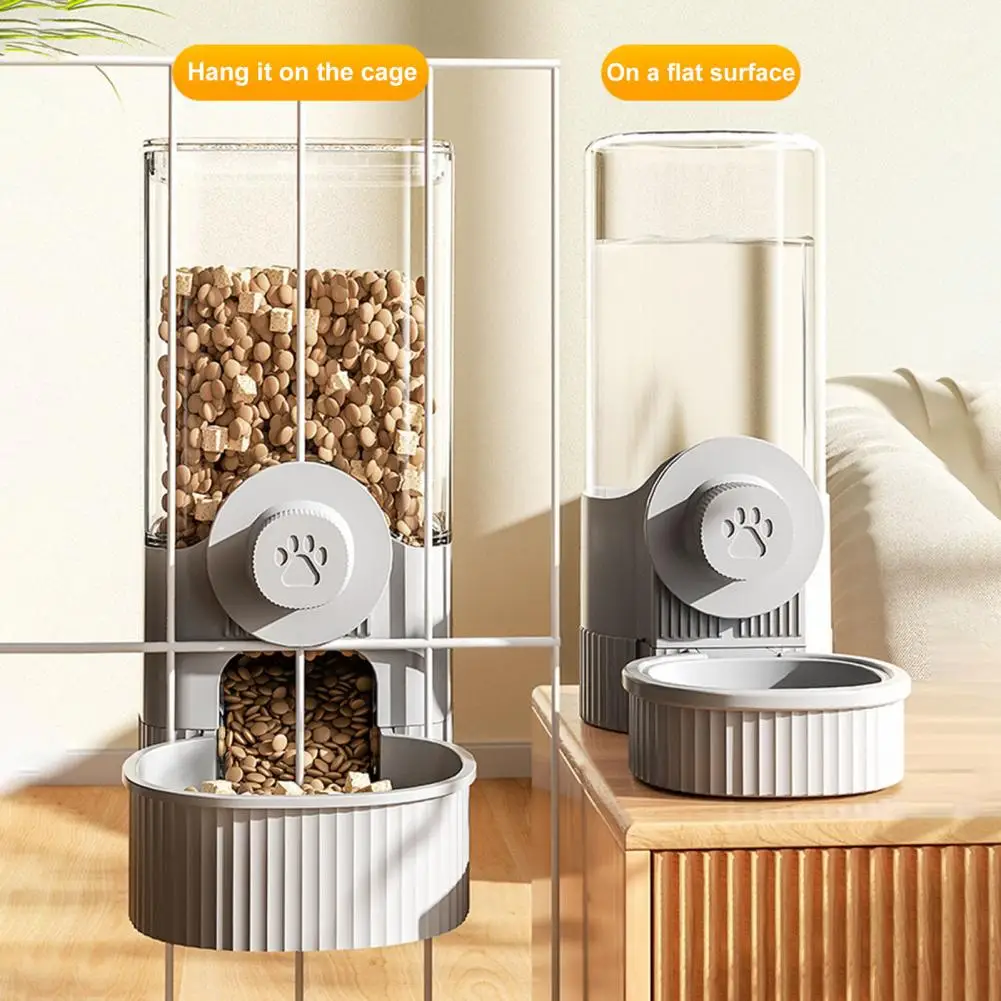 Food-grade Plastic Cat Feeder Automatic Hanging Pet Feeder Waterer Set for Kennel Crate or Cage Dispenser Station for Puppy Cat