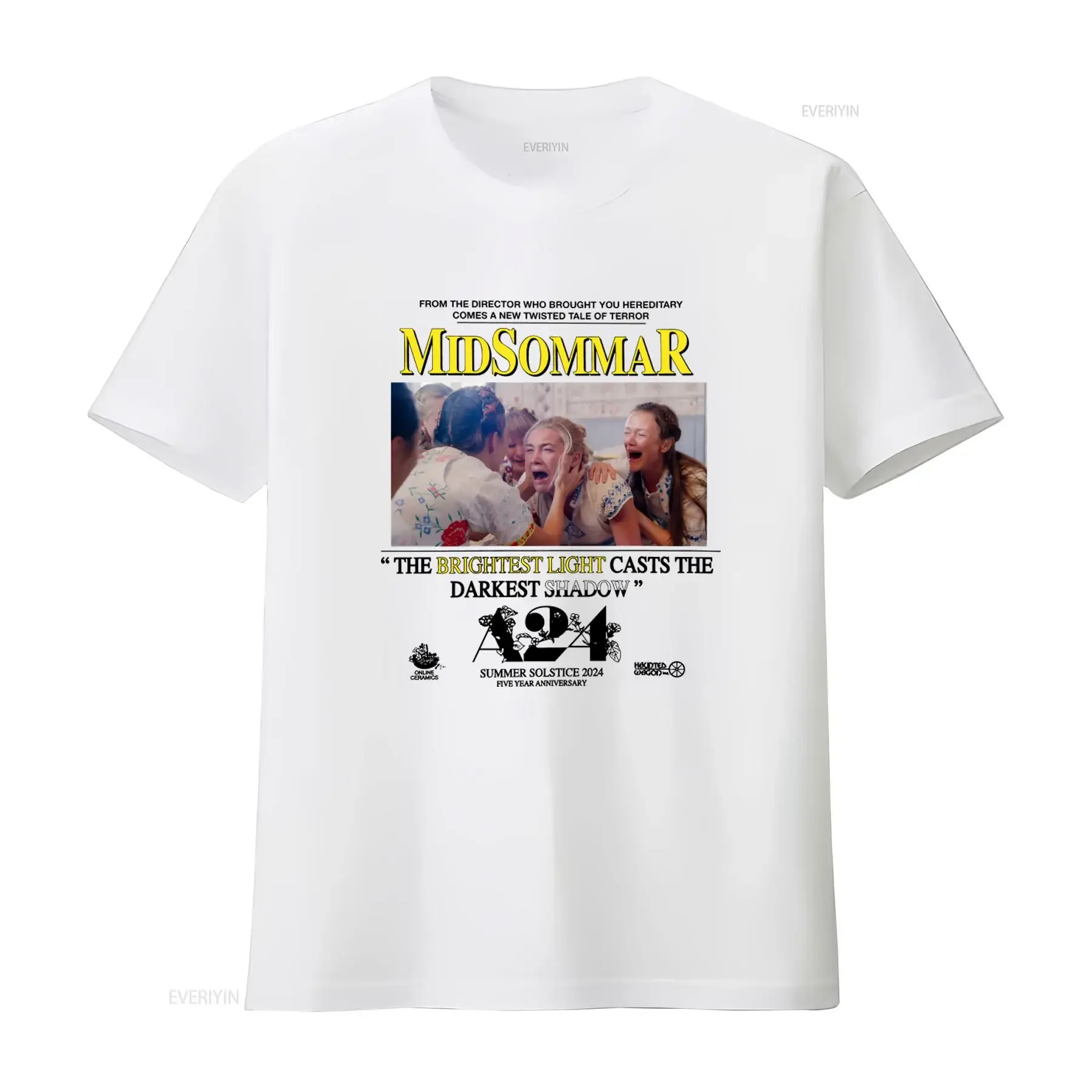 Midsommar Horror Movie T Shirt A24 Online Ceramics Design Ari Aster's 'The Brightest Light Casts The Darkest Shadow' XL Size