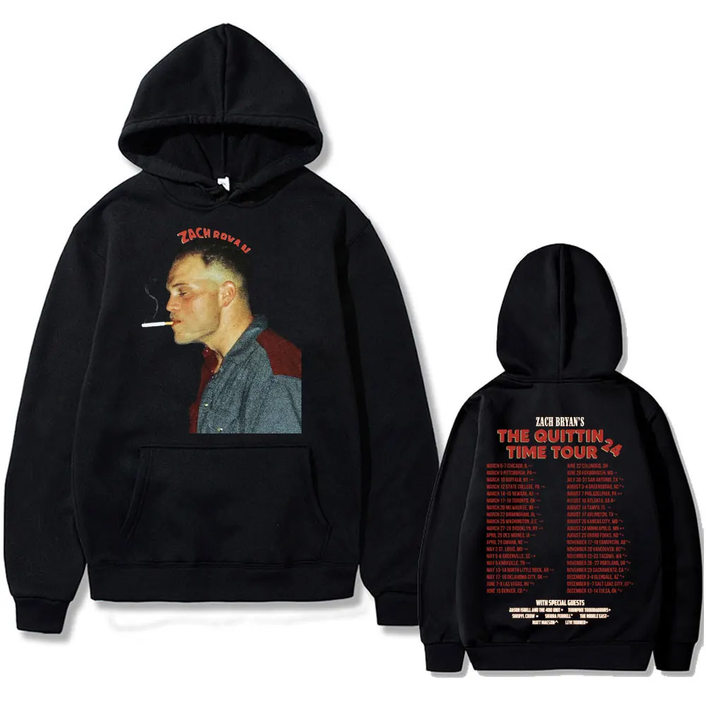 New Zach Bryan die Quittin Time Tour Hoodie Männer Frauen Mode lässig übergroße Kapuze Sweatshirt männliche Fleece Langarm Hoodies