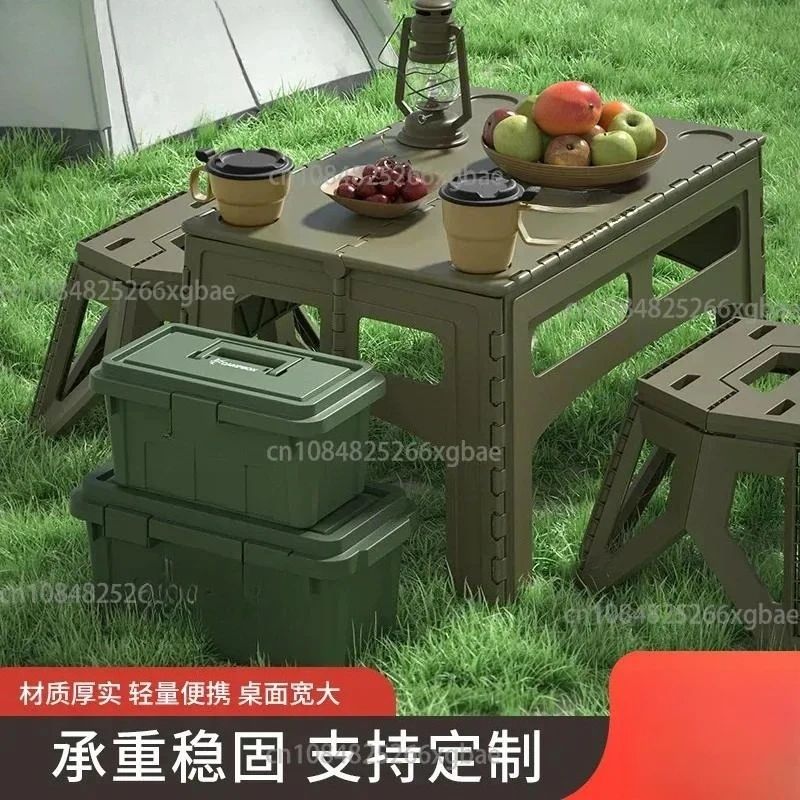 Folding Chair Portable Camping Plastic Table Simple Picnic Square Table Factory Portable Household Table