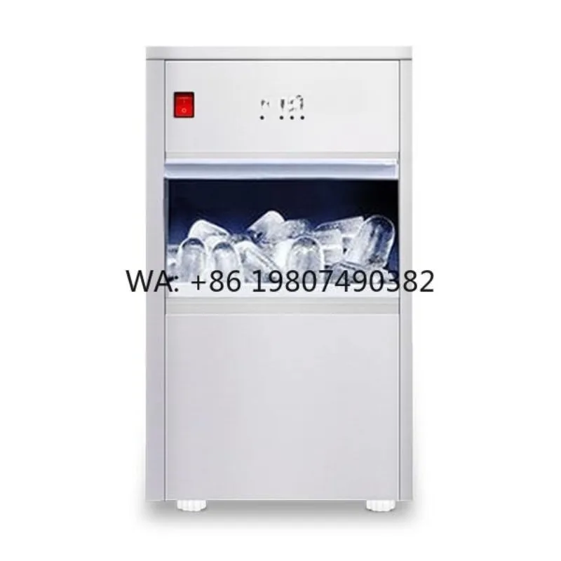 20kg Automatic Bullet Ice Maker, Stainless Steel Commercial Machine, High Efficiency Energy Saving For Business Use
