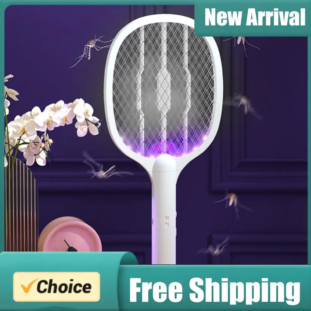 

2 in 1 Electric Fly Swatter Handheld Fly Killer and Mosquito Trap Lamp Safe Rechargeable for Home Office Backyard Patio Camping