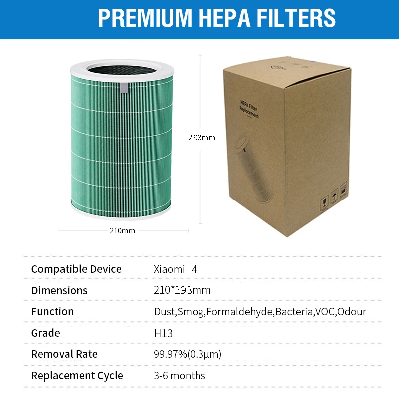 For Replacement Xiaomi Hepa Filter 4 Xiaomi Activated Carbon Filter 4 for Xiaomi Air Purifier 4 Xiaomi 4 Filter