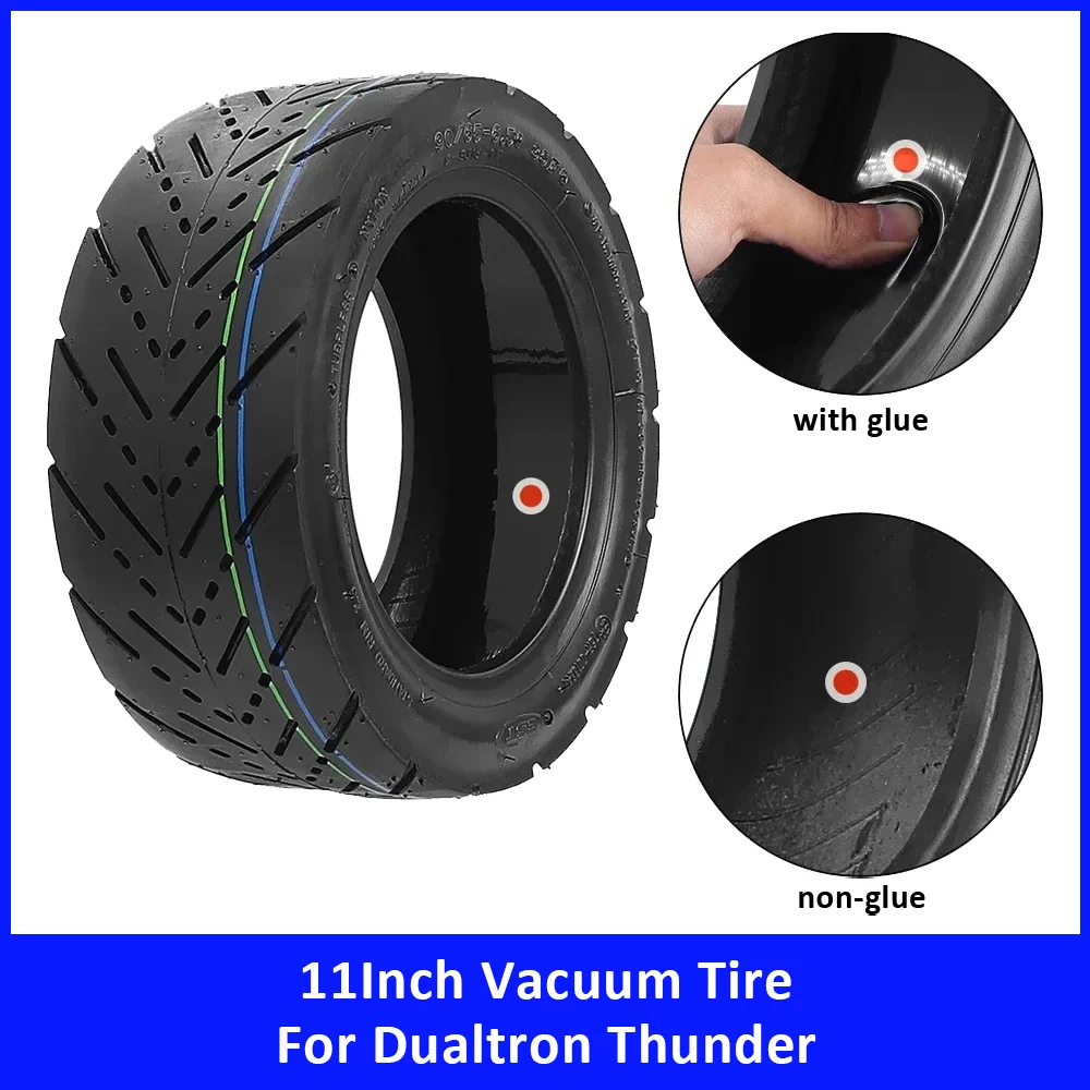 11Inch 90/65-6.5 Rubber Vacuum Tire for Zero 11X for Speedual Plus for Dualtron Thunder Self-repair Jelly Tyre Scooter Parts
