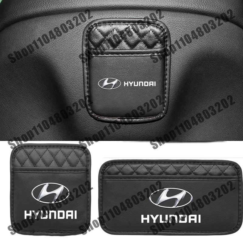 

Для Hyundai Ioniq Sonata Elantra Solaris Creta Accent SantaFe 1 шт. кожаный ящик для хранения автомобиля скрытый органайзер сумка коробка держатель для телефона