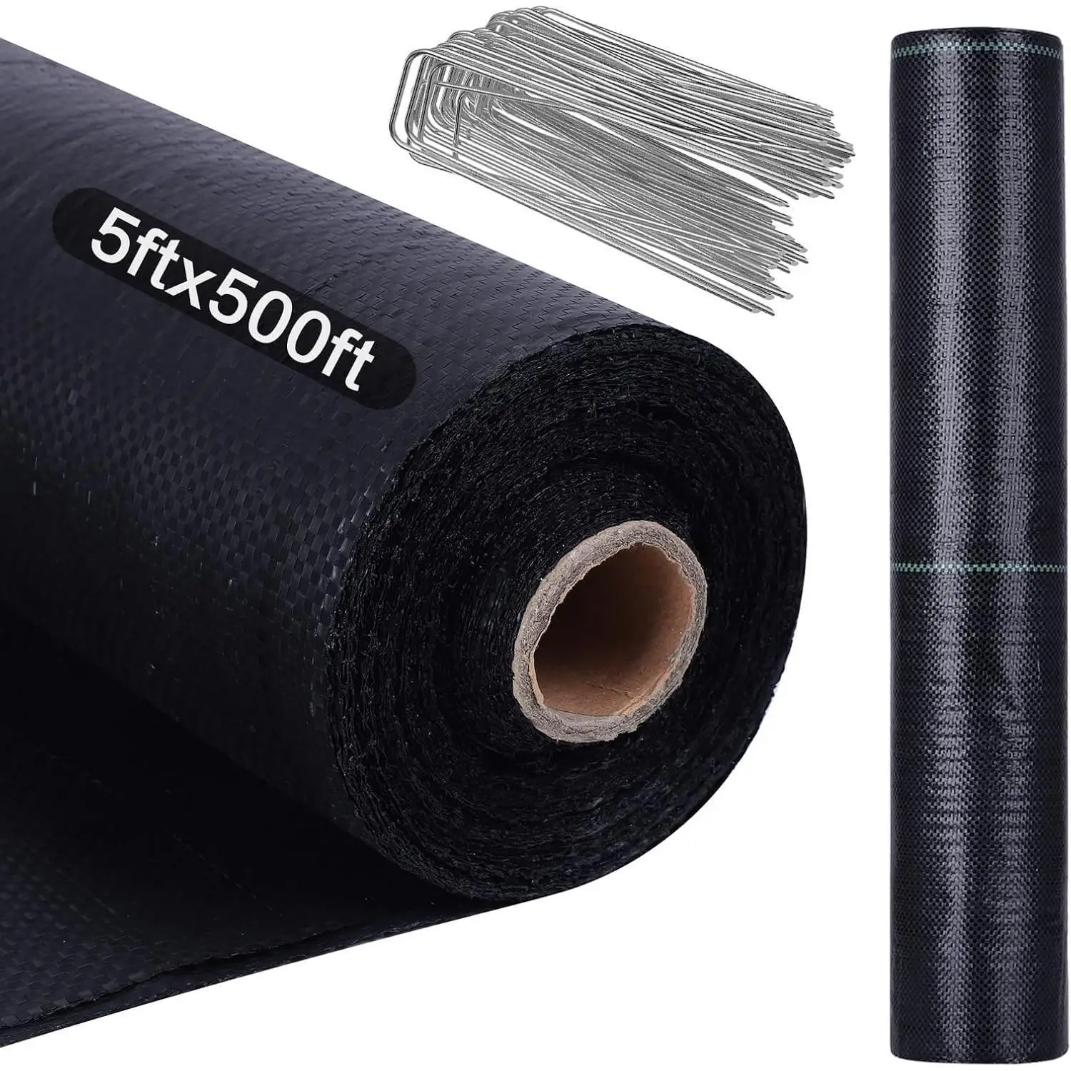 

5FTx 500FT/6FT x 300FT Weed Barrier Landscape Fabric, Premium Heavy Duty Woven Garden Ground Cover Weed Block Control Mat Cloth