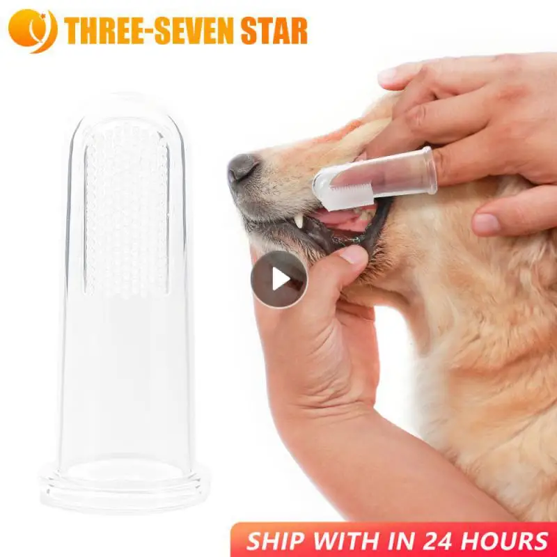 1PC Super Soft Pet Finger Dog Toothbrush Teddy Dog Brush Bad Breath Tartar Teeth Tool Cat Cleaning Dog Supplies Accessories