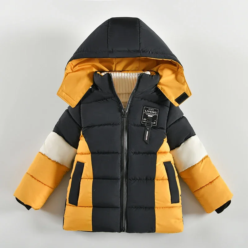 

2-5 Years Autumn Winter Boys Jacket Keep Warm Fashion Coat Hooded Zipper Christmas Baby Outerwear Birthday Gift New Kids Clothes