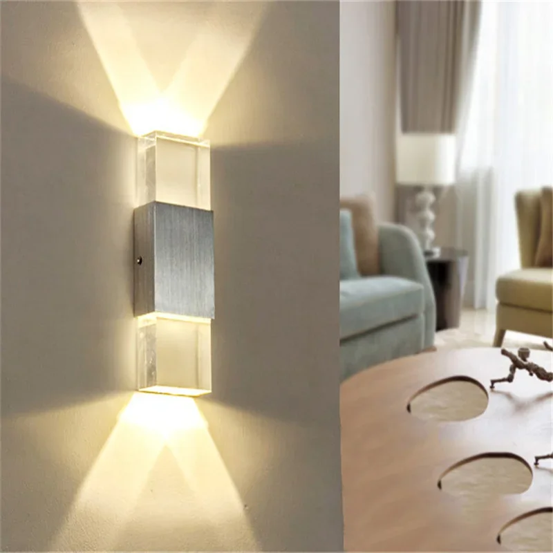 Led الاكريليك + الألومنيوم 2 واط الجدار مصباح Epistar رقاقة مع سائق Led للمنزل/KTV/بار ضوء داخلي CE شحن مجاني