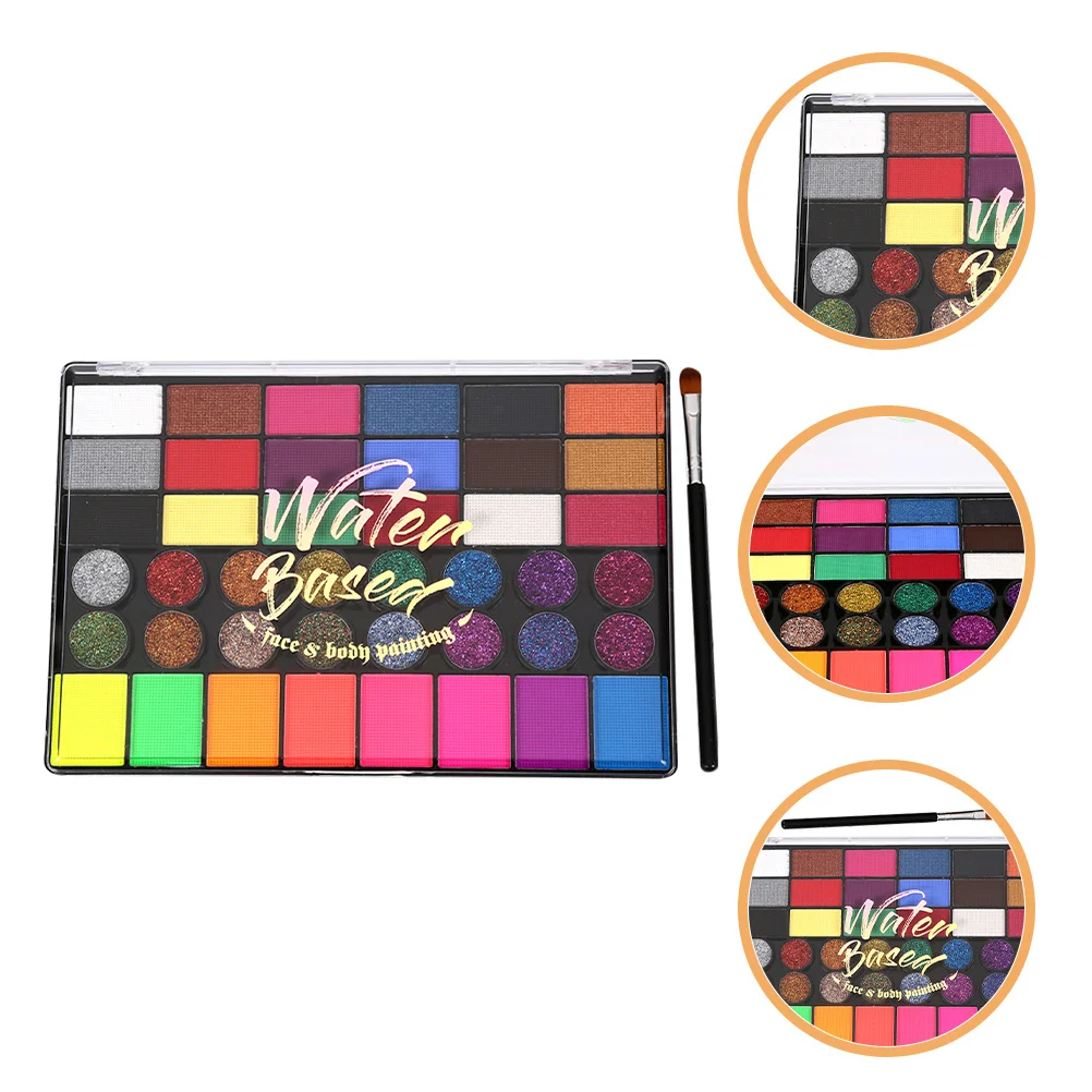 

1Set Colorful Face and Body Paint Kit Easy Clean Safety Pigment Set for Sports Events Fashion Shows DIY Art Festival Cosplay