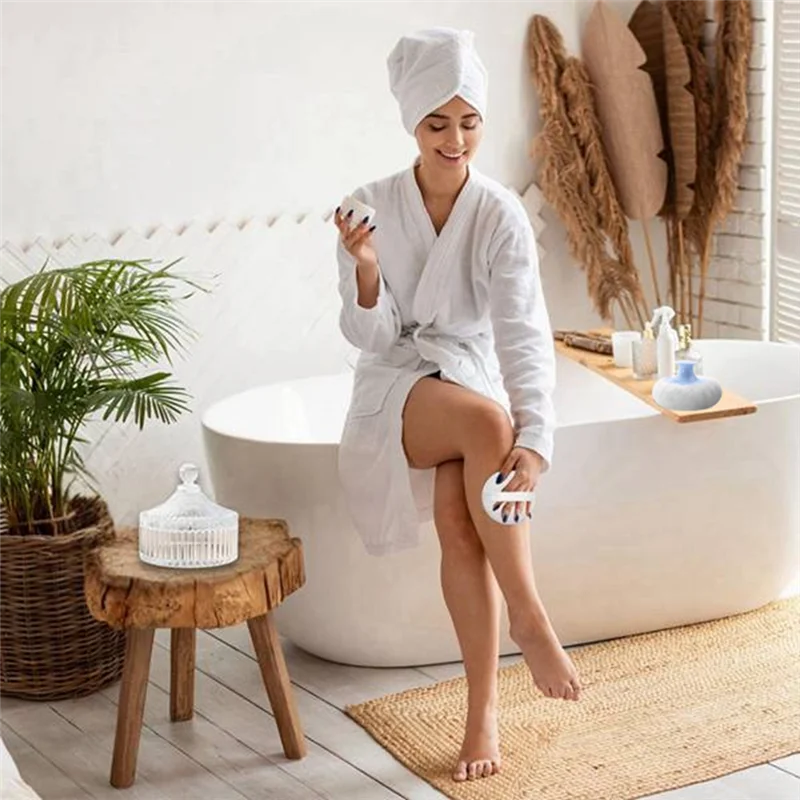 Kit de contenedor y esponjas para polvo corporal, esponjas para polvo para mujeres, contenedores para bebés y polvos sueltos para maquillaje en seco y húmedo-A58E