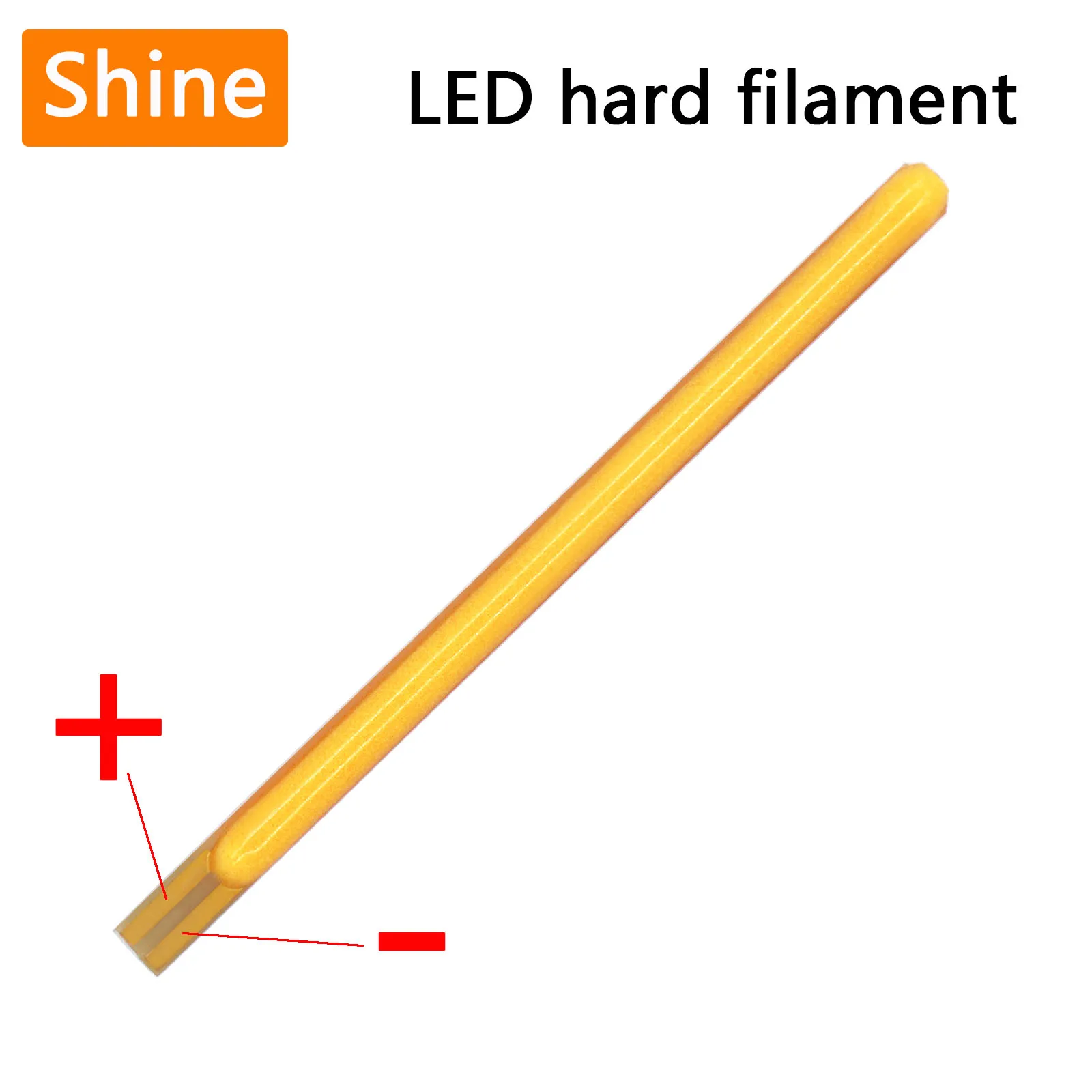 LED Filament DC 3V 45mm 73mm LED COB Edison Retro Bulb Lamp Parts Warm White Diode +- Electrodes in the Same Direction DIY