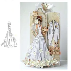 Metal Cutting Dies Scrapbooking Stencils Long skirt girl woman Paper craft knife mould Crafts Embossing