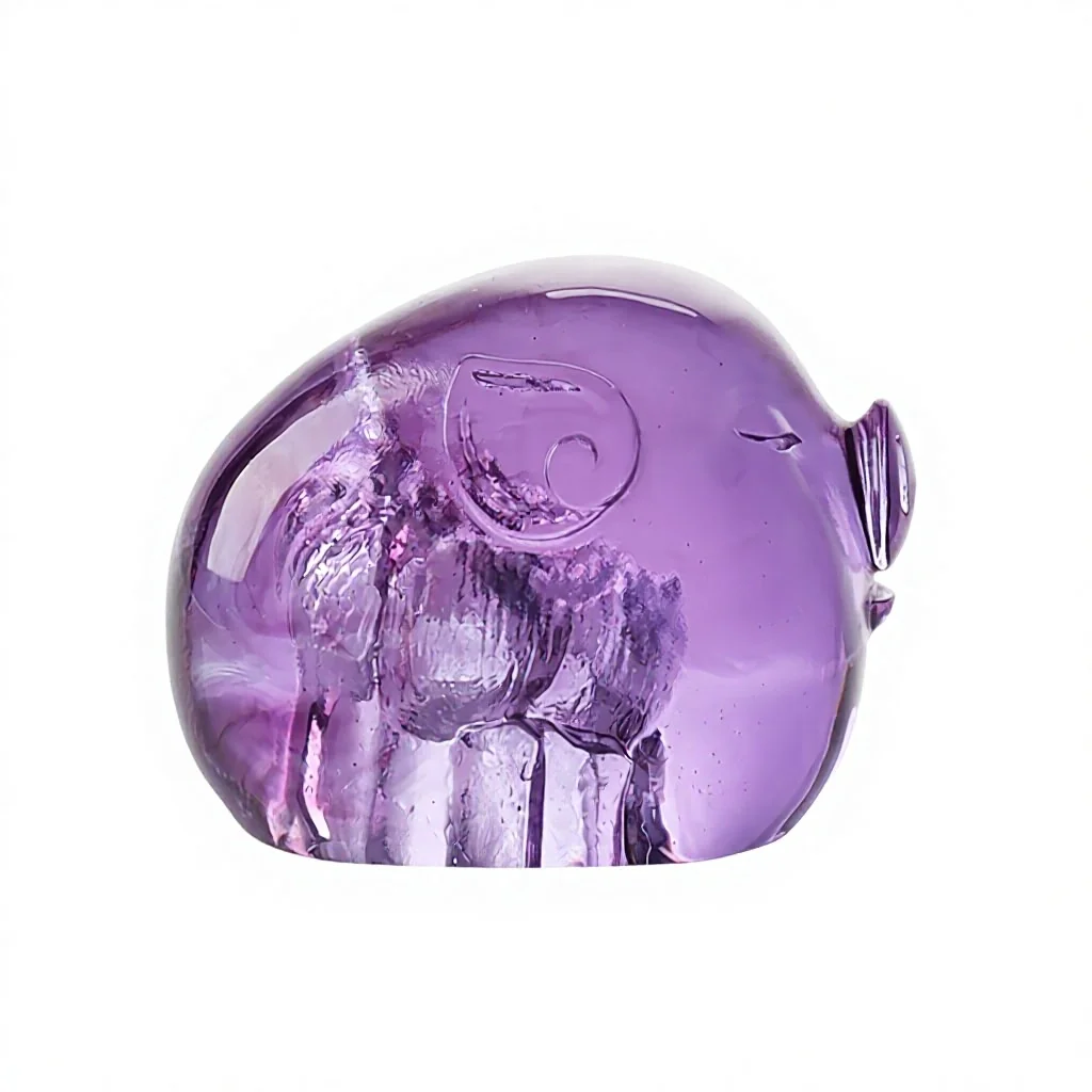 R#* Artfamily Chinese-Style Crystal Pig Sculpture Custom Colored Glass Art Statue From Jiangsu Lost-Wax Process for Home Decor