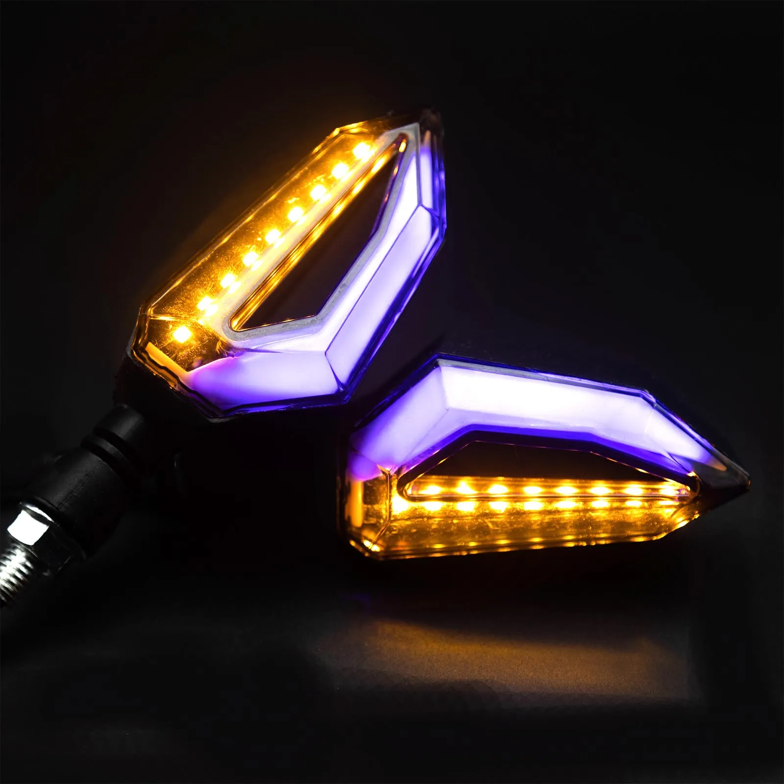 2 قطعة دراجة نارية مصباح إشارة الانعطاف LED ضوء DRL النهار تشغيل مؤشر ضوئي الوامض مصباح لكاواساكي BMW هايابوسا ياماها هوندا